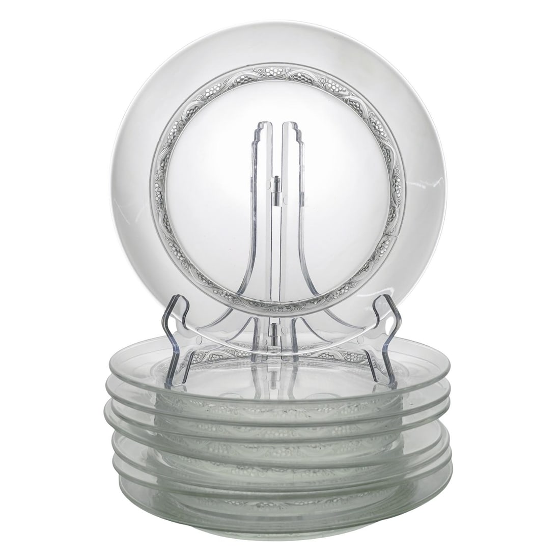 (8 Pc) Lalique "Phalsbourg" Crystal Plates (1 of 5)