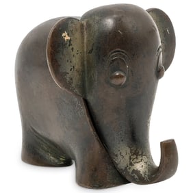 Antique Austrian Bronze Elephant Jar