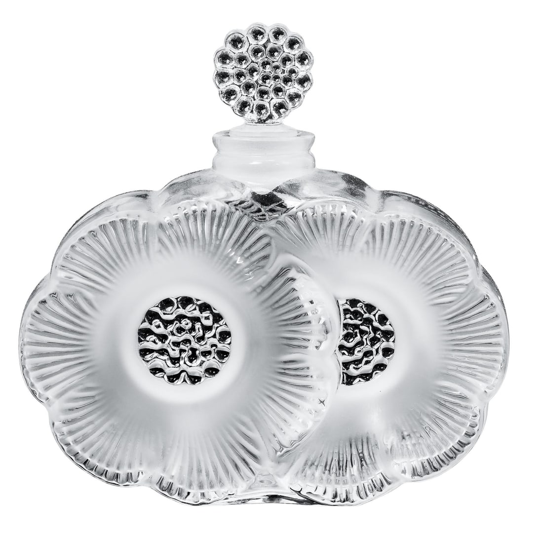 Lalique "Deux Fleurs" Frosted Crystal Perfume Bottle (1 of 7)