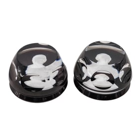 (2 Pc) Baccarat For Franklin Mint Crystal Cameo Paperweights