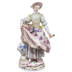 Meissen Michel Victor Acier "Girl Gardener With Sickle" Figurine