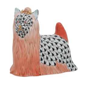 Herend Fishnet "Yorkshire Terrier" Porcelain Figurine