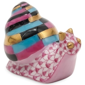 Herend Porcelain Snail Fishnet Figurine