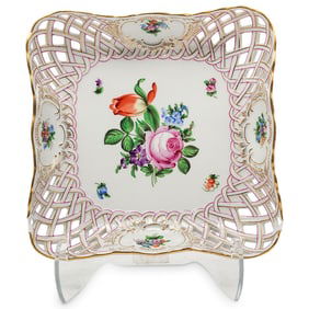 Herend Porcelain "Printemps" Openwork Basket
