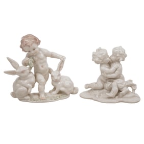 Pair of Hutschenreuther Porcelain Cherub Figurines