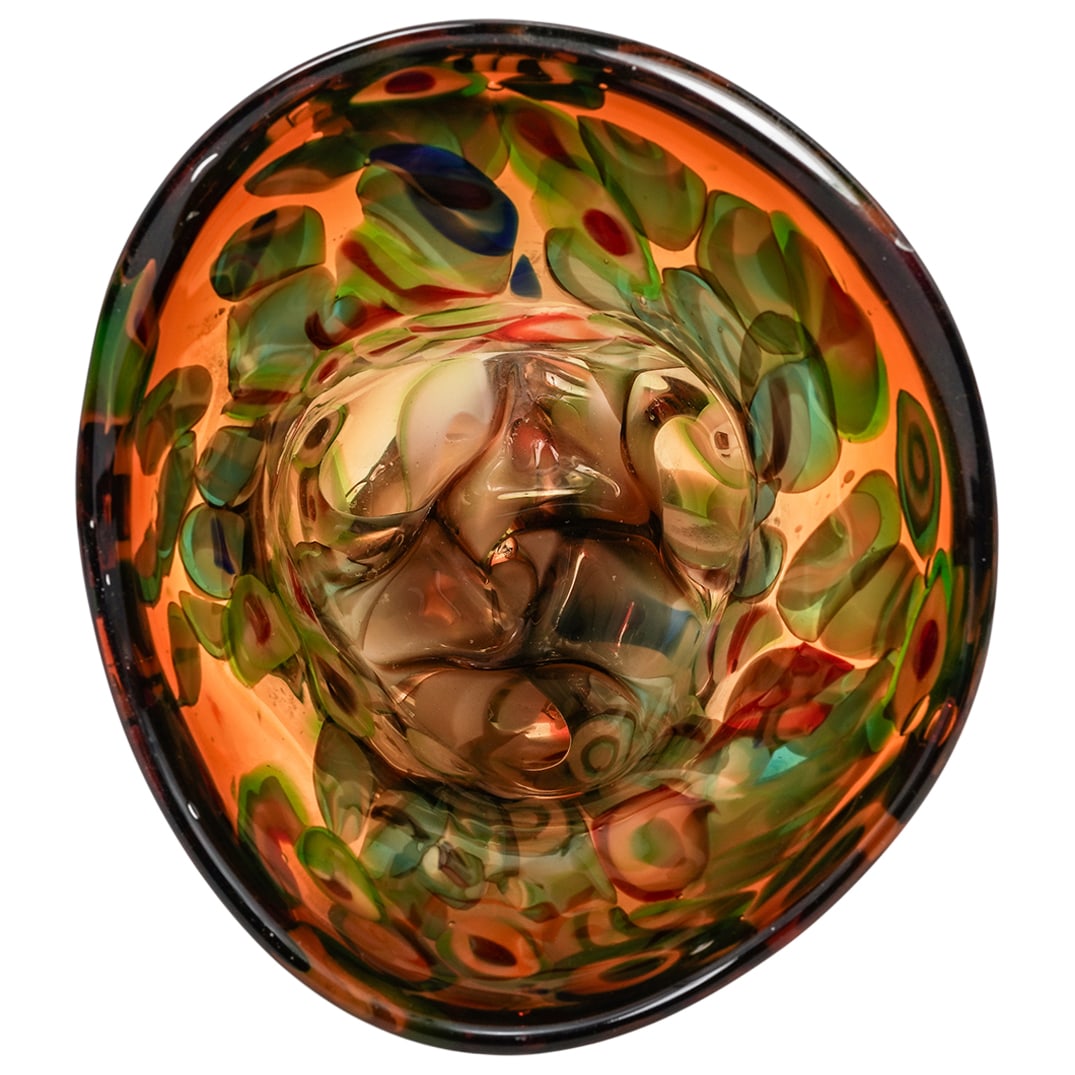 Murano Multicolor Hand-Blown Glass Vase - 5