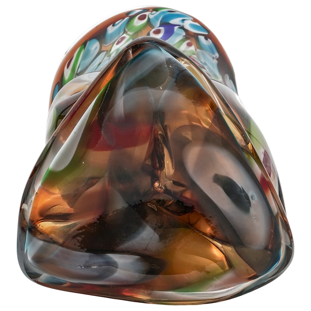 Murano Multicolor Hand-Blown Glass Vase - 7