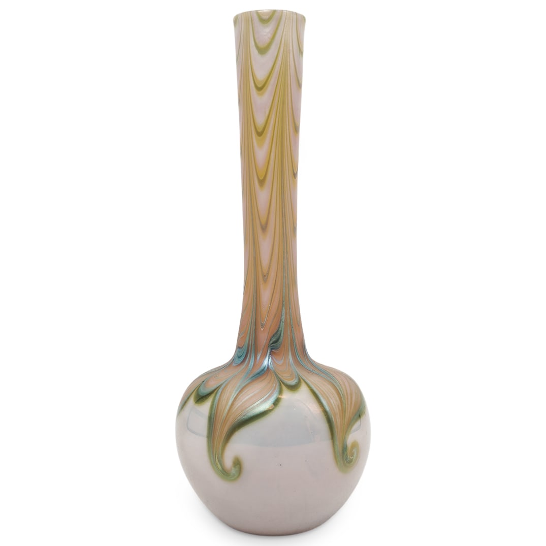 Zellique Studio Joseph Morel Pulled Feather Art Glass Vase (1 of 7)