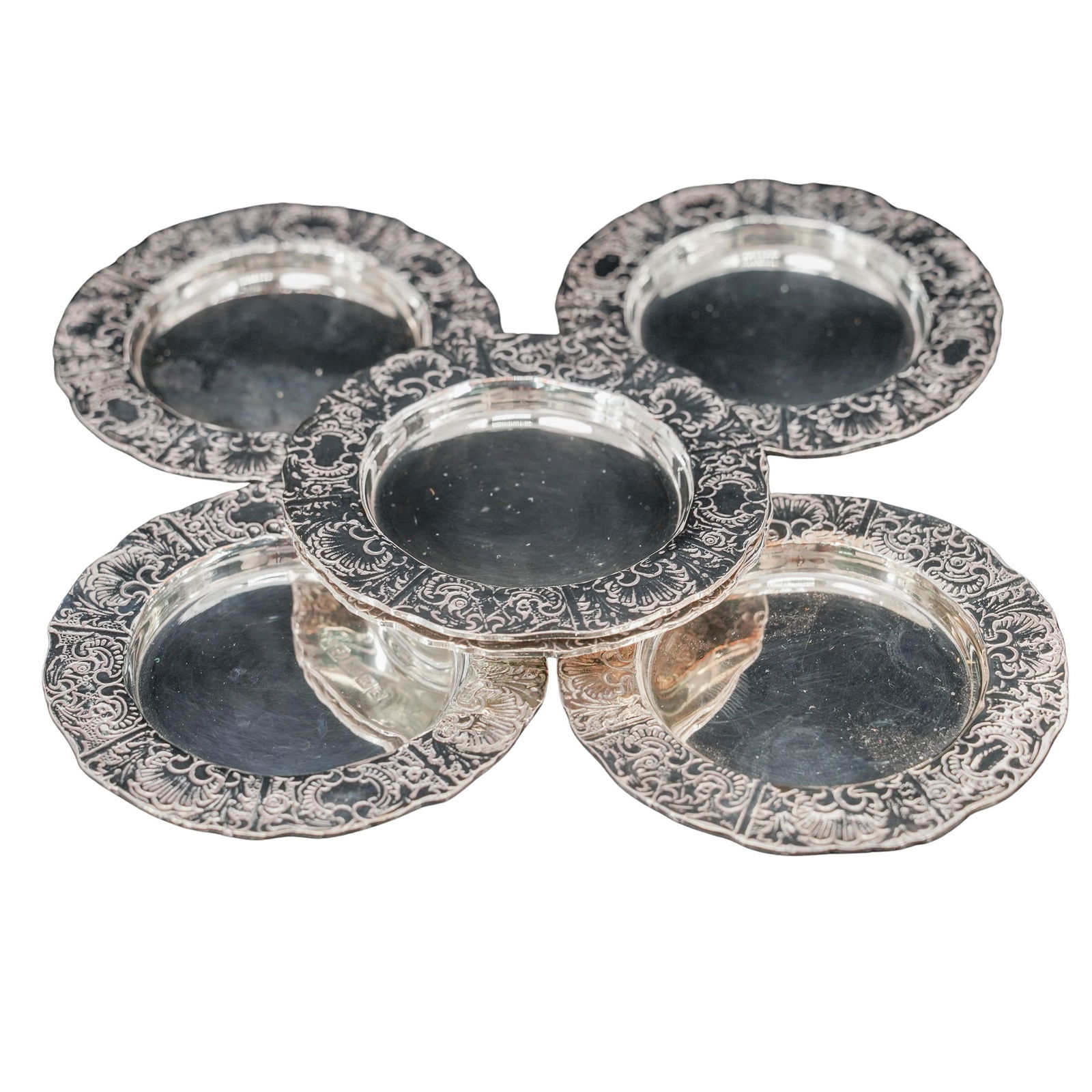 (6pc) Cross Silver Plated Dish Group - 2