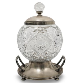 Antique WMF Cut Crystal & Silver Plate Punch Bowl