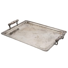 Vintage Silver Plated Serving Tray, Hallmarked