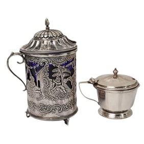 (2 Pc) Antique Silver Mustard Pots