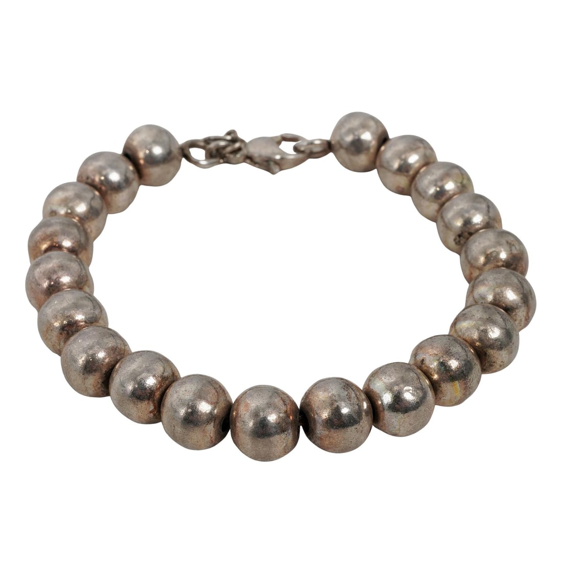 Tiffany & Co. Sterling Silver 'Hardweard' Ball Bracelet: Tiffany & Co. Sterling Silver 'Hardweard' Ball Bracelet Late 20th- Early 21st Cent., USA Tiffany & Co. Sterling Silver bead bracelet, compose of uniformly polished spherical beads strung in a