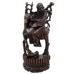 Vintage Chinese Carved Wood Shou Lao Figure
