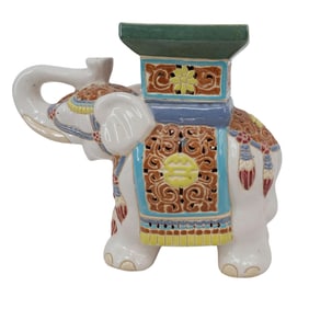 Vintage Chinese Ceramic Elephant Plant Stand