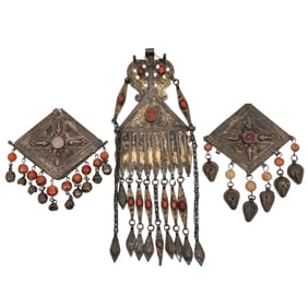 (3pc) Middle Eastern Metal & Stones Ornament