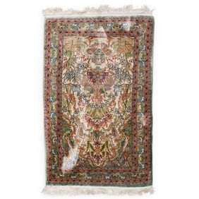 Persian Garden Pictorial Silk Qum Rug