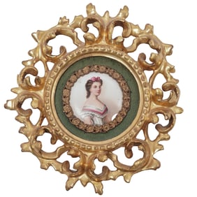 Miniature Porcelain Plaque Portrait of Letizia Bonaparte