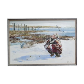 Andrei Yakovlev (Russian, 1934-2012) "Spring in Chukotka" Oil Painting