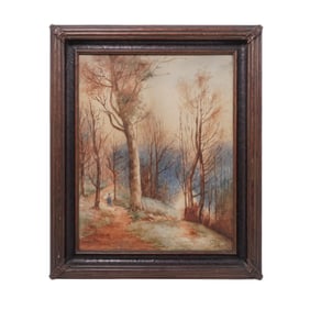 Signed M.T.I (1912) Watercolor Landscaped Painting