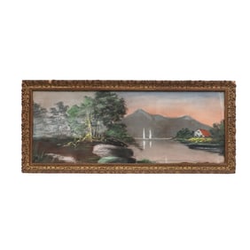 Signed Pastel Landscape Drawing