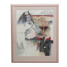 Rafael Vadia (Cuban, b. 1950) Abstract Mixed Media on Paper