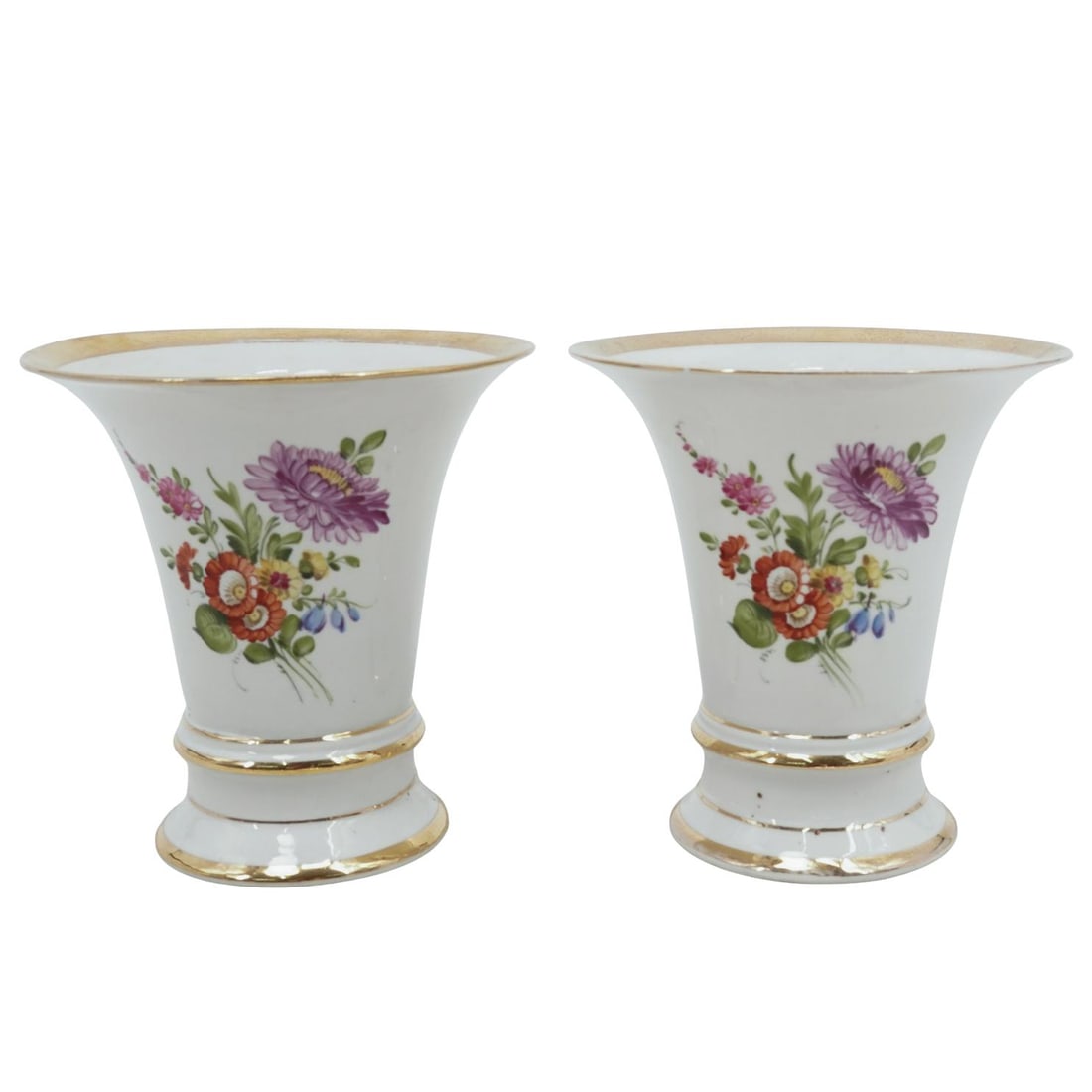 Pair of Von Schierholz Porcelain Floral Vases (1 of 5)