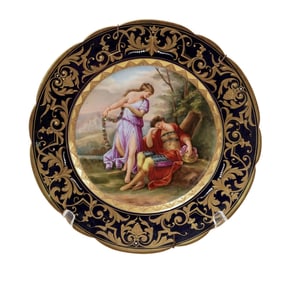 Antique Royal Vienna Porcelain Cabinet Plate Signed Riemer