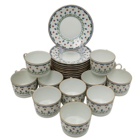 (24pc) Raynaud Limoges "Lafayette" Porcelain Tea Set