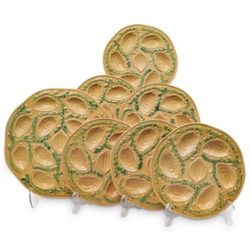 (7 Pc) Mid-Century Orfinox French Faience Oyster Plates