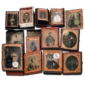 (14 pcs) Group of Victorian Daguerrotypes and Tin Types