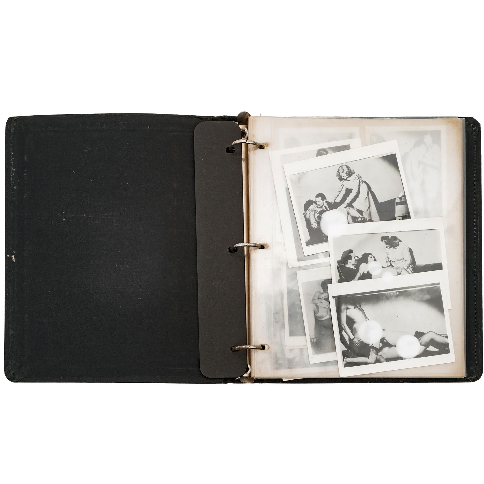 1940s Erotic Photo Album: 1940s Erotic Photo Album1940s, AmericanAn erotic photo album including a large assortment of vintage black and white photo prints circa 1940s.Photos measure H 3.25" W 2" to H 4" W 5" Binder measures H