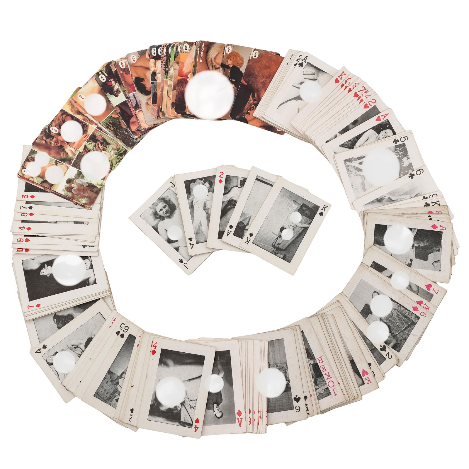 Vintage Erotic Photography Playing Cards: Vintage Erotic Photography Playing Cards Mid to late 20th century, American Sets of vintage playing cards featuring erotic photography prints. Each approx. L 3.5" W 2.5"