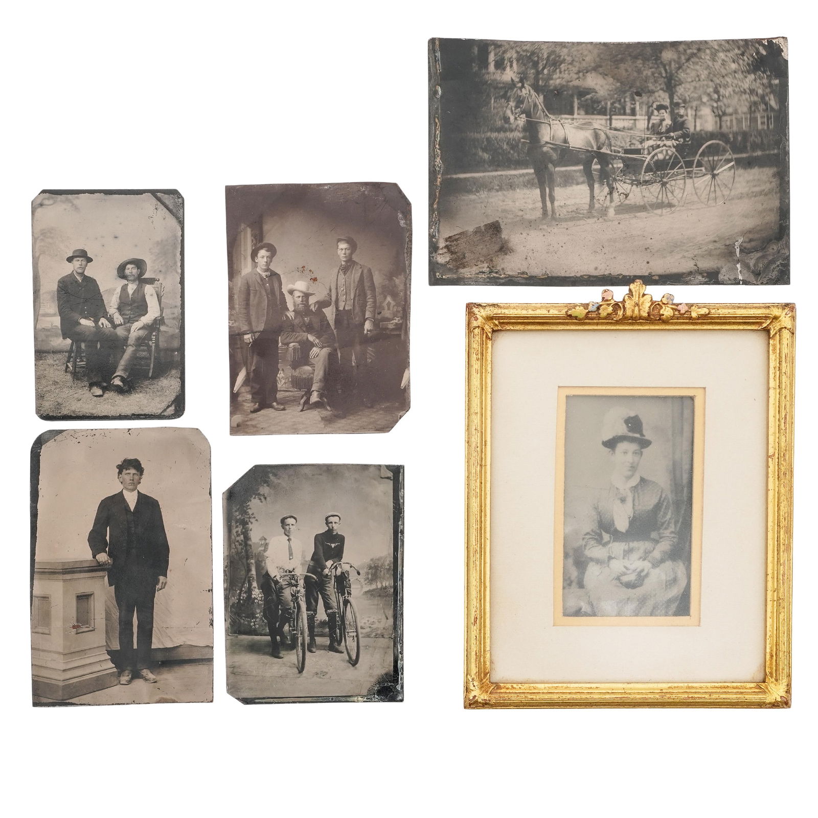 (6 pcs) 19th Cent. Tin Type Photographs w/ Twin Oddity Tin Type (1 of 6)