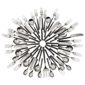 (56 Pc) Bob Patino Forged Steel Flatware Set