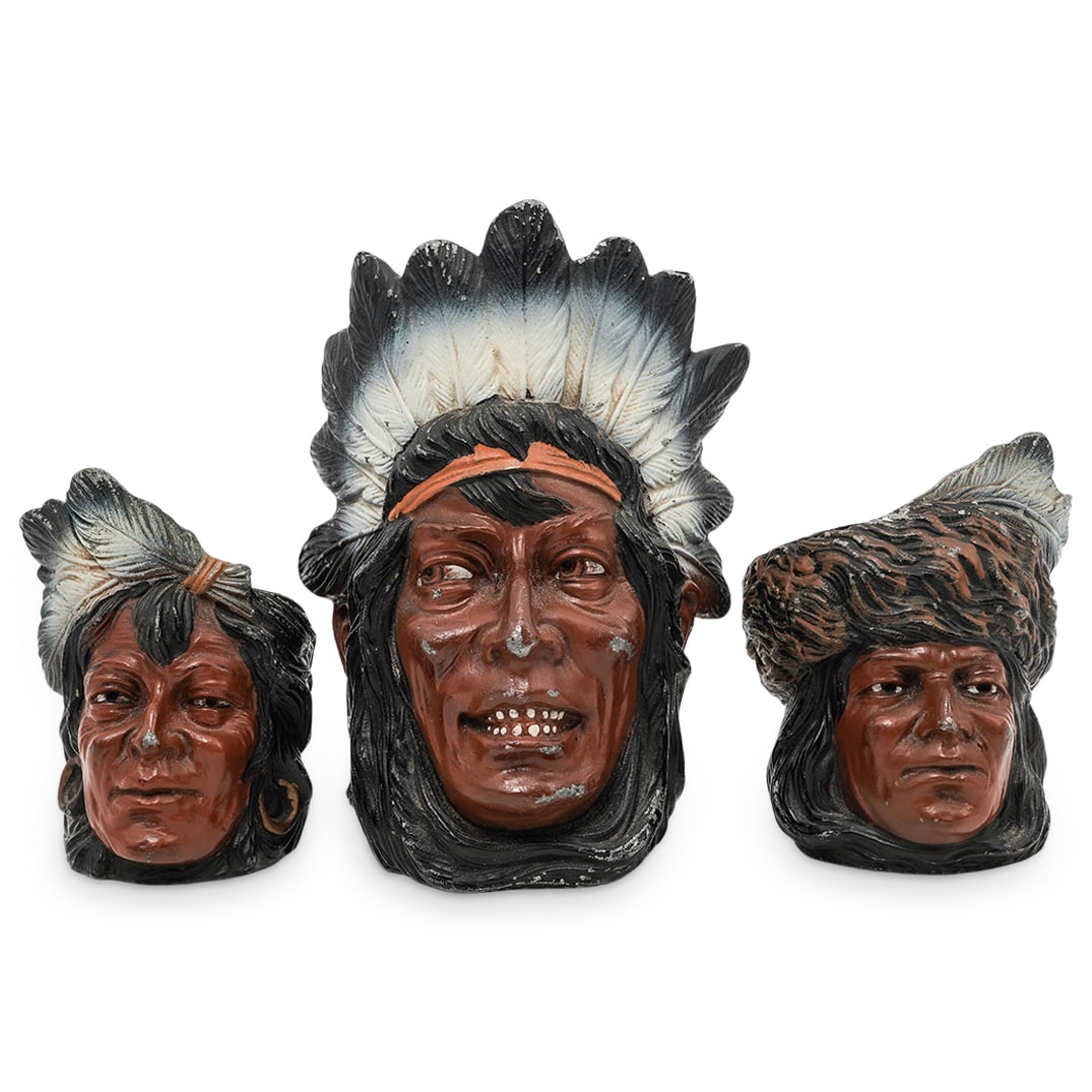 (3 Pc) Antique Native American Tobacciana Set (1 of 6)