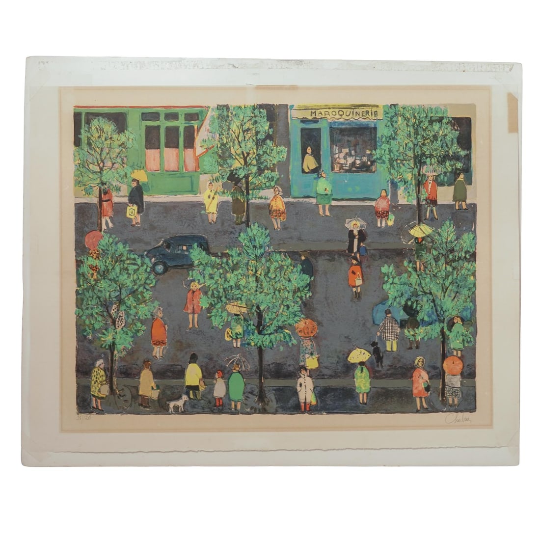 Natalie Chabrier (French, b. 1932) Paris Street Scene Lithograph (1 of 4)