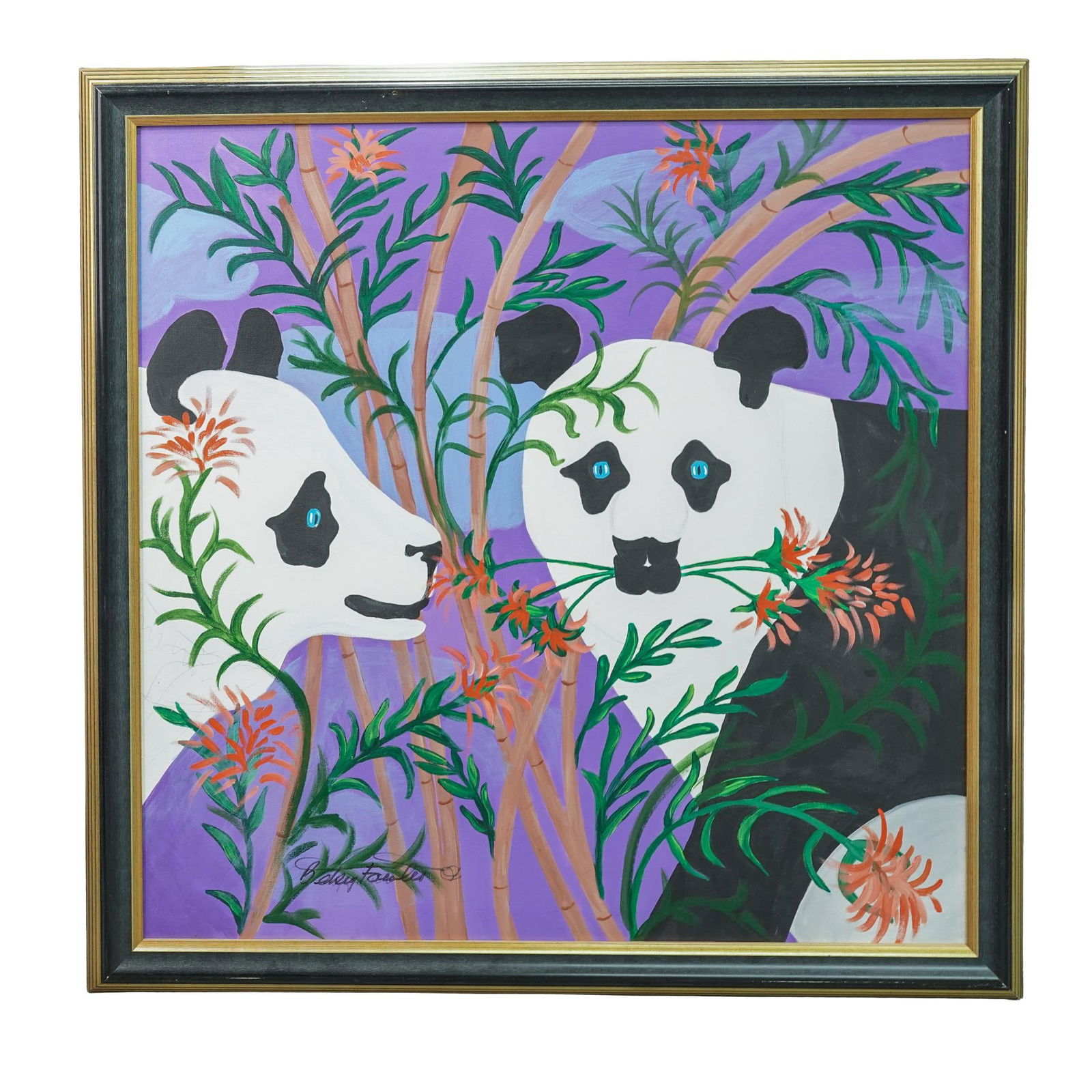 Betsey Fowler (American, 20th c.) Large Panda Painting (1 of 5)