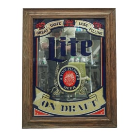 Vintage Miller Lite Branded Pub Mirror