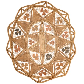 Handwoven Pine Needle and Grass Basket