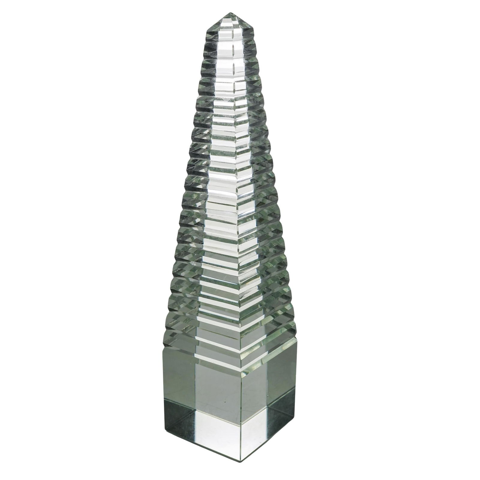Large Faceted Crystal Obelisk Sculpture (1 of 3)