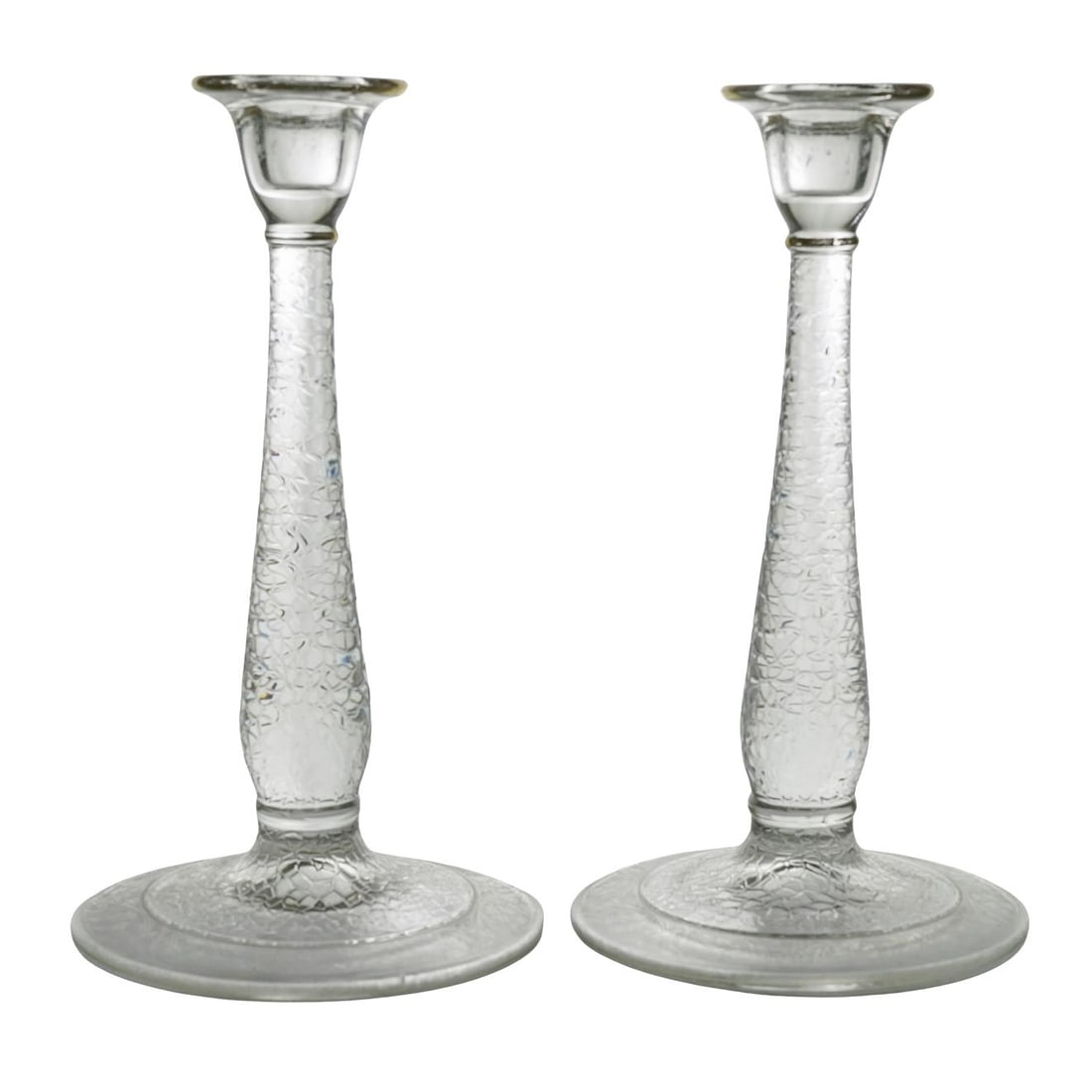 Pair of Pressed Glass Candlesticks (1 of 4)