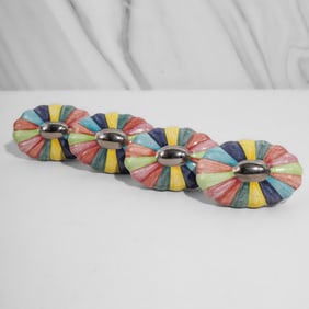 (4pc) Mackenzie Childs Style Ceramic Knobs