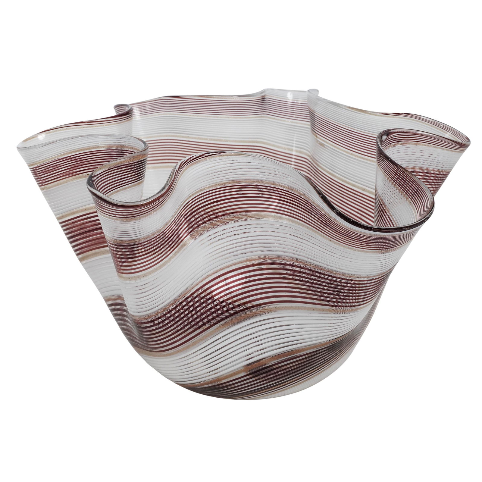 Aureliano Toso Murano Filigrana Fazzoletto Bowl (1 of 5)