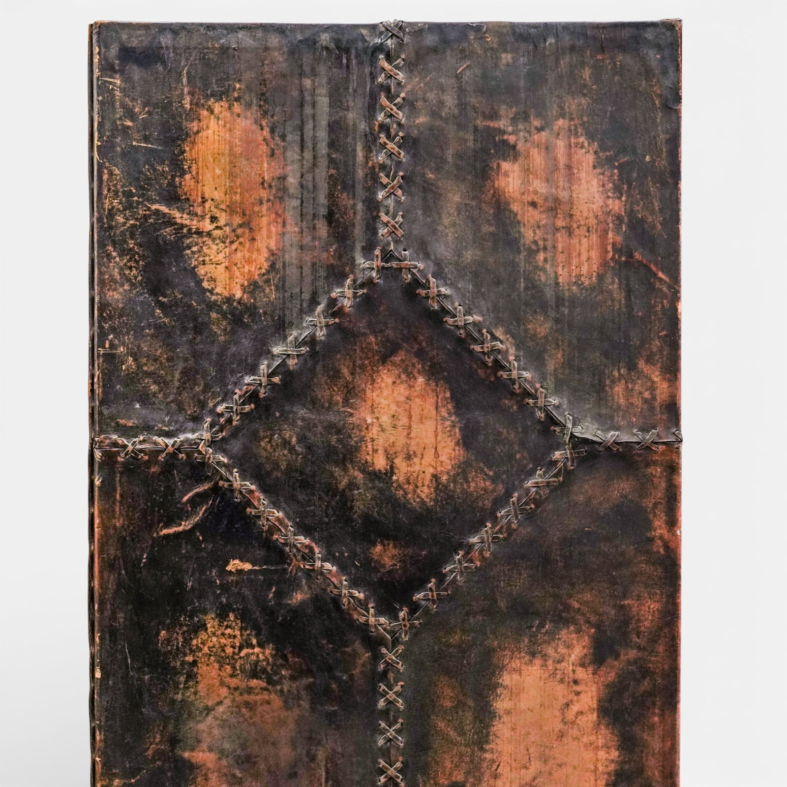 Four Panel Leather Screen Divider - 3