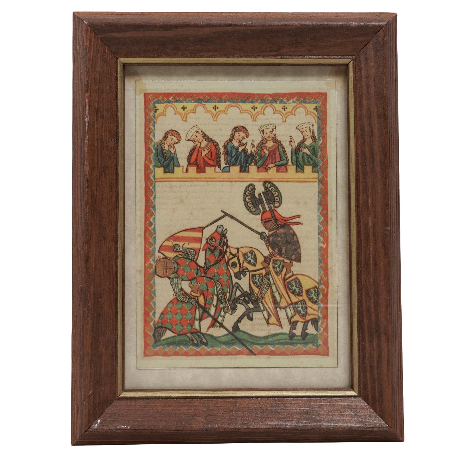 (6pc) Codex Manesse Miniature Framed Prints - 4