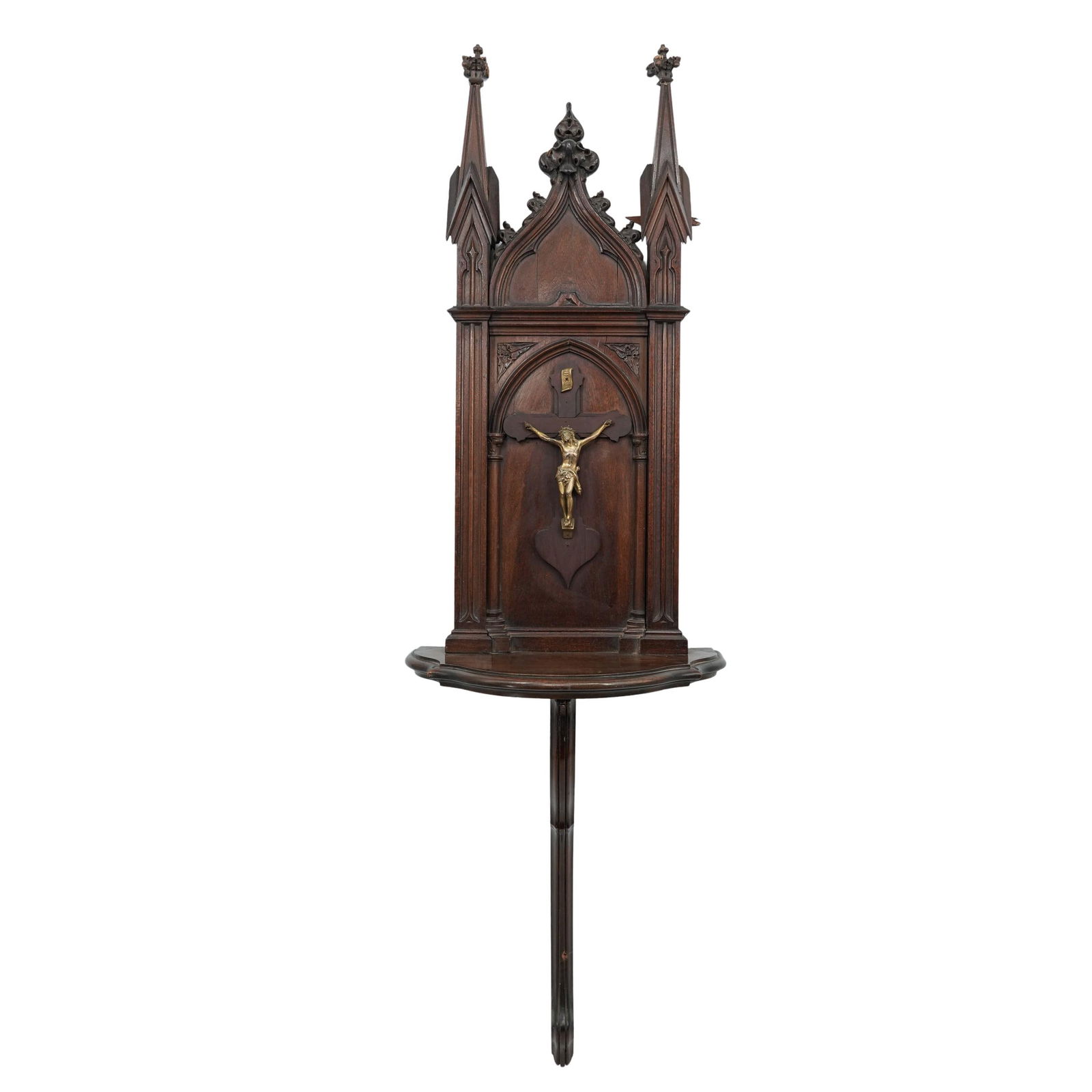 Vintage Gothic Revival Prayer Stand: Vintage Gothic Revival Prayer Stand 20th century The object in the image is a Gothic Revival religious prayer stand, also known as a prie-dieu (French for "pray to God"), or a standing altar