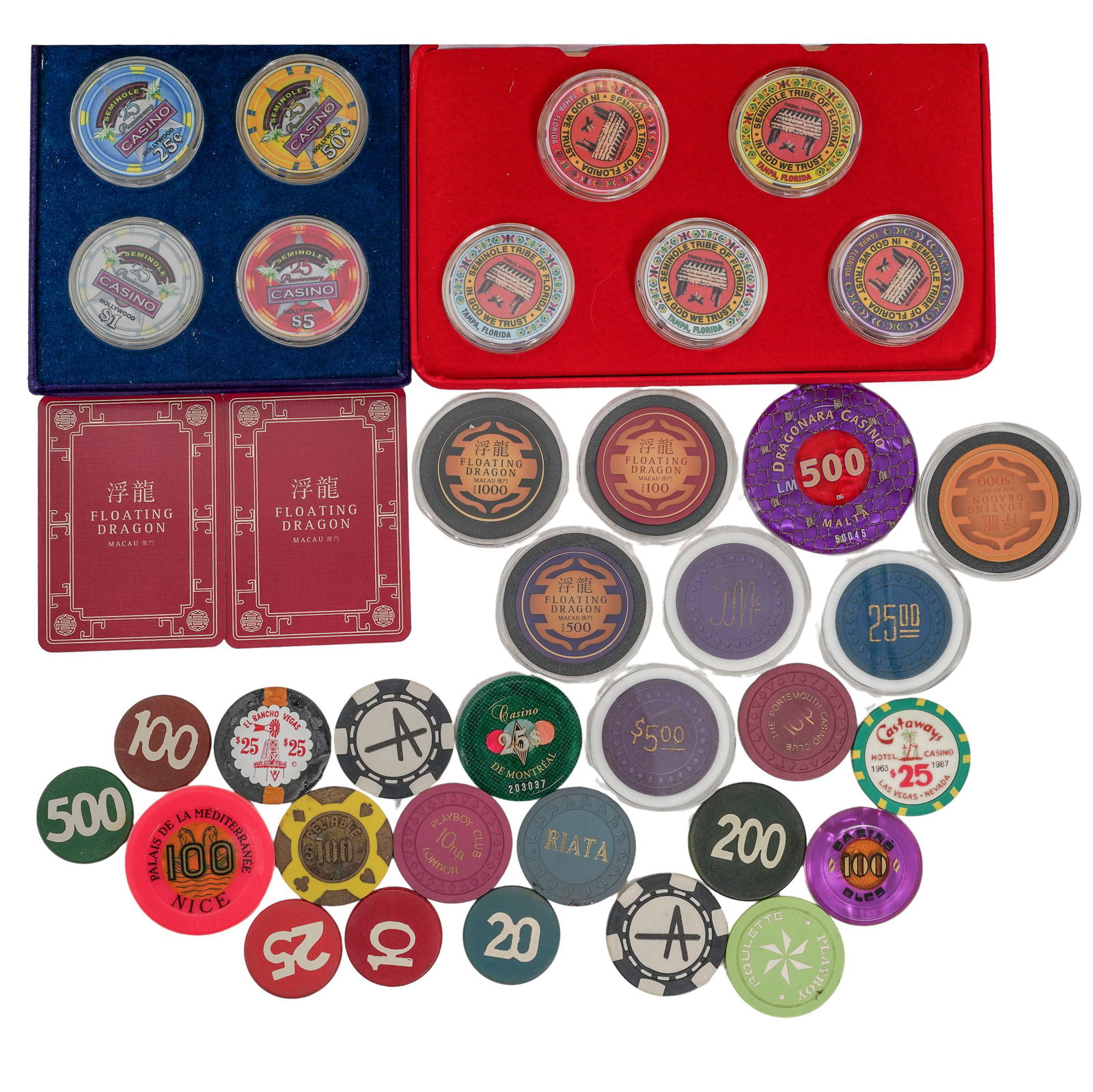 (36 Pc) Lot of Vintage Casino Chips (1 of 9)