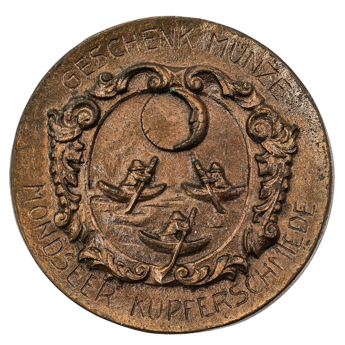 Geschenk Munze BronzeMmedal: Geschenk Munze BronzeMmedal 20th Cent. Geschenk munze bronze medal Herzliche Hans Unger & Familie Provenance: (Part of The Collection of Count and Countess Almeida of Austria) Diameter: 4"