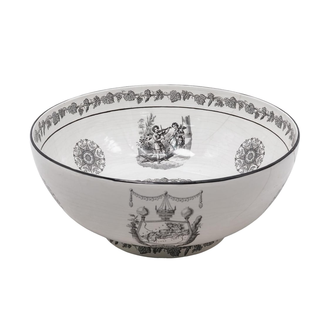 Mottahedeh Black and White Ceramic Bowl (1 of 6)